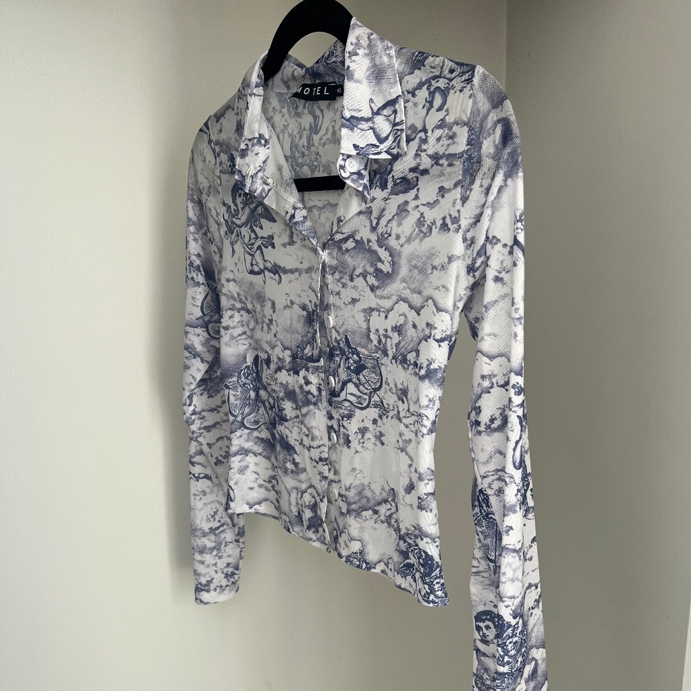 Motel Rocks Sheer Long Sleeved Button Down